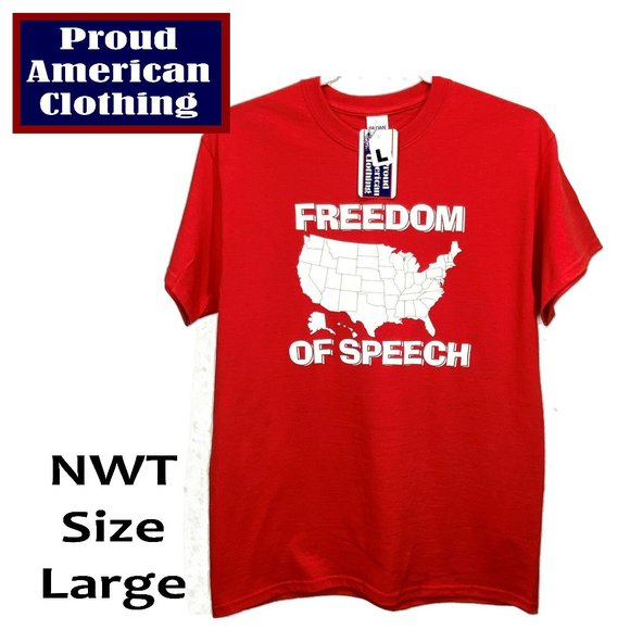 FREEDOM OF SPEECH - RED T-Shirt NWT Size Large - Picture 1 of 2